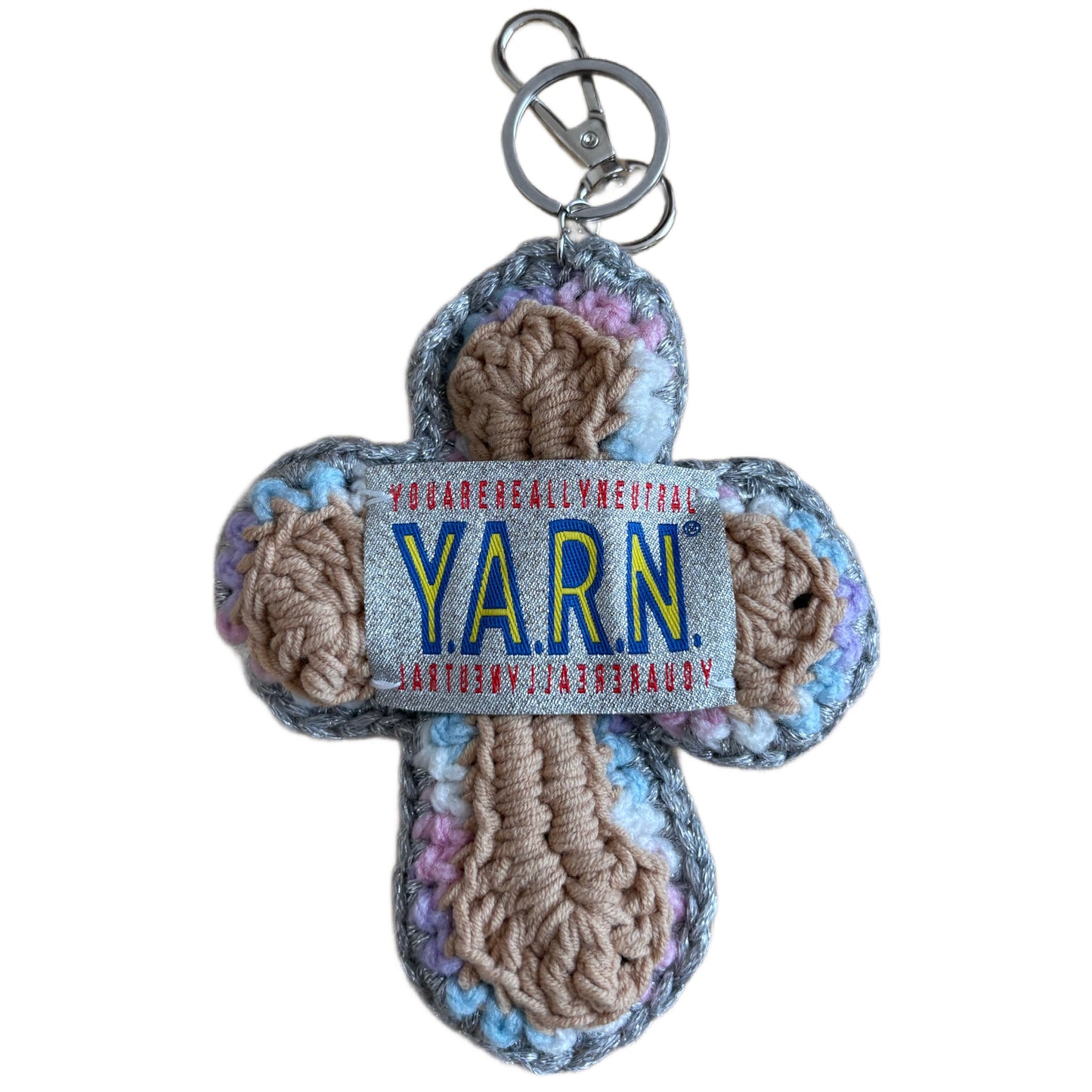 "Y.A.R.N. Collection" 3D Cross Handmade Knit Key Holder(unisex)