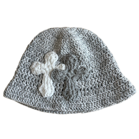 "Y.A.R.N. Collection" 3D double Cross Handmade Knit hat (unisex)
