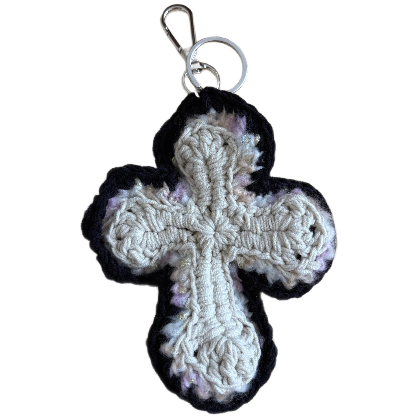 "Y.A.R.N. Collection" 3D Cross Handmade Knit Key Holder(unisex)