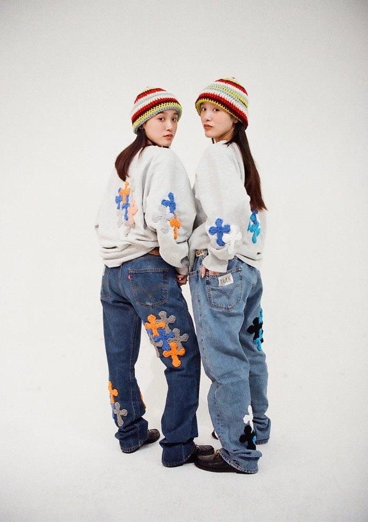 "Y.A.R.N." x 80s champion reverse weave with 3D Cross (unisex)