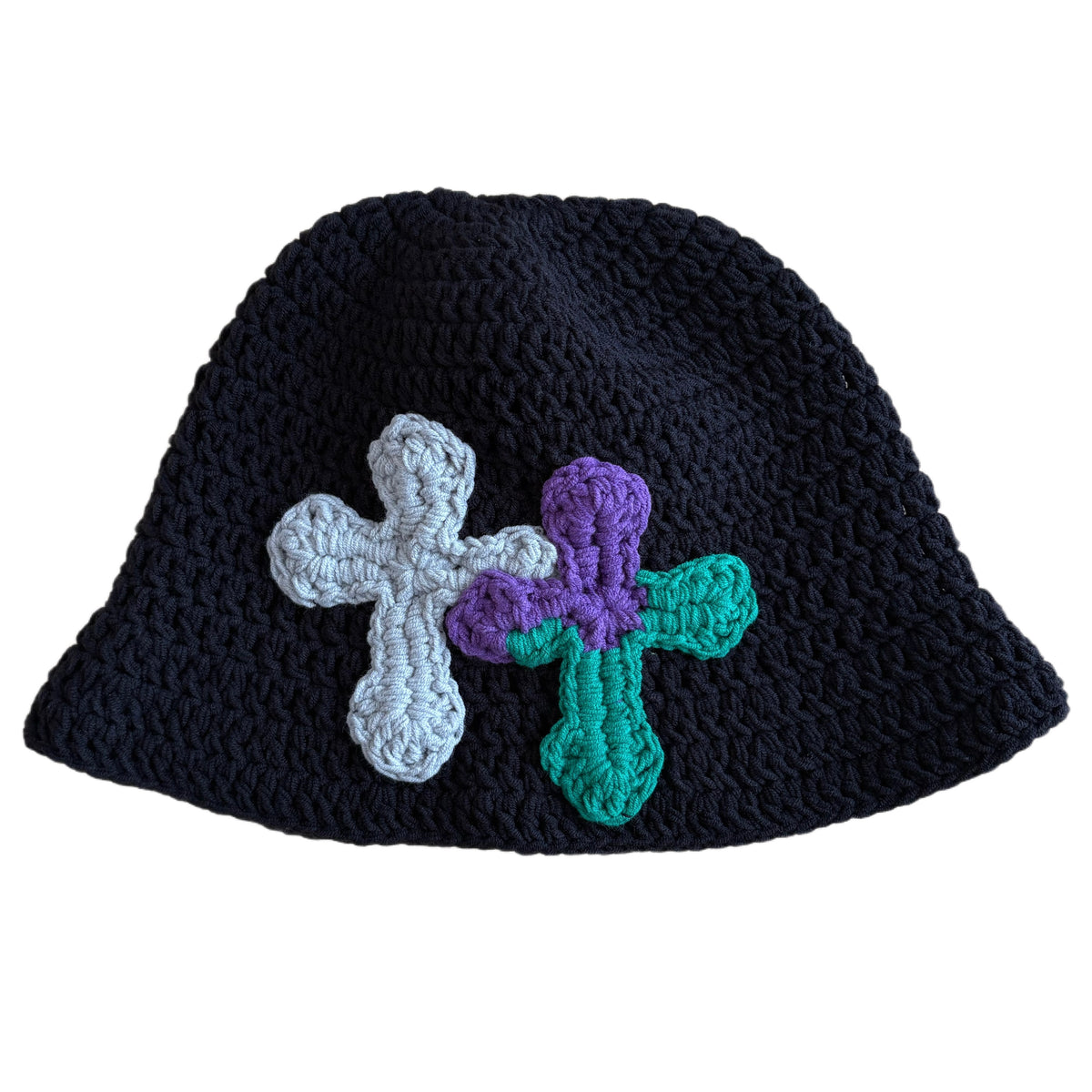 "Y.A.R.N. Collection" 3D double Cross Handmade Knit hat (unisex)
