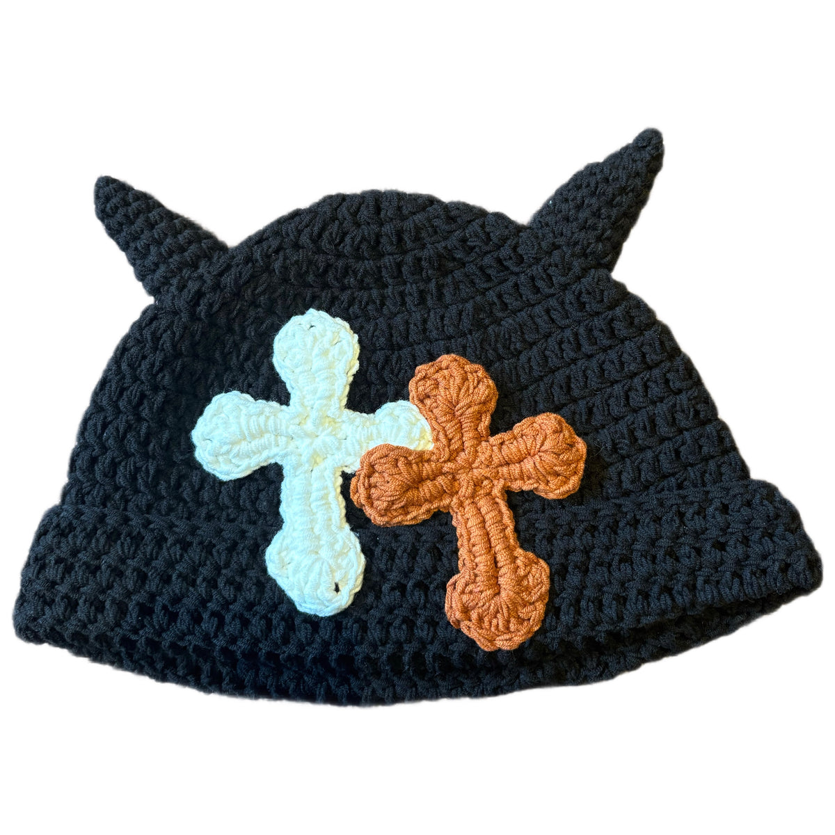"Y.A.R.N. Collection" 3D double Cross Handmade Knit beanie with TSUNO (unisex)
