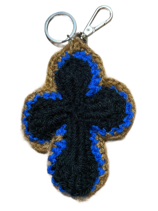 "Y.A.R.N. Collection" 3D Cross Handmade Knit Key Holder(unisex)
