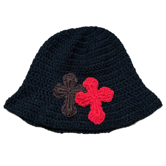 "Y.A.R.N. Collection" 3D double Cross Handmade Knit hat (unisex)