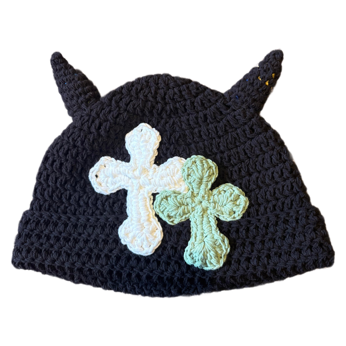 "Y.A.R.N. Collection" 3D double Cross Handmade Knit beanie with TSUNO (unisex)