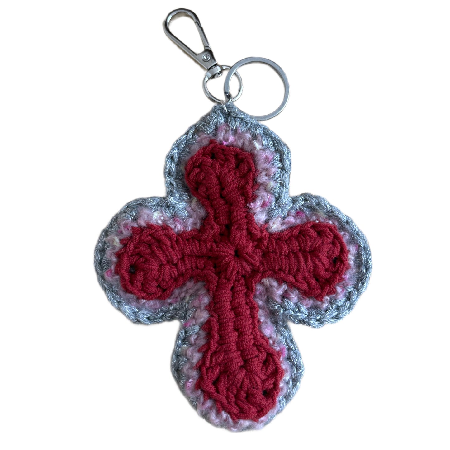 "Y.A.R.N. Collection" 3D Cross Handmade Knit Key Holder(unisex)