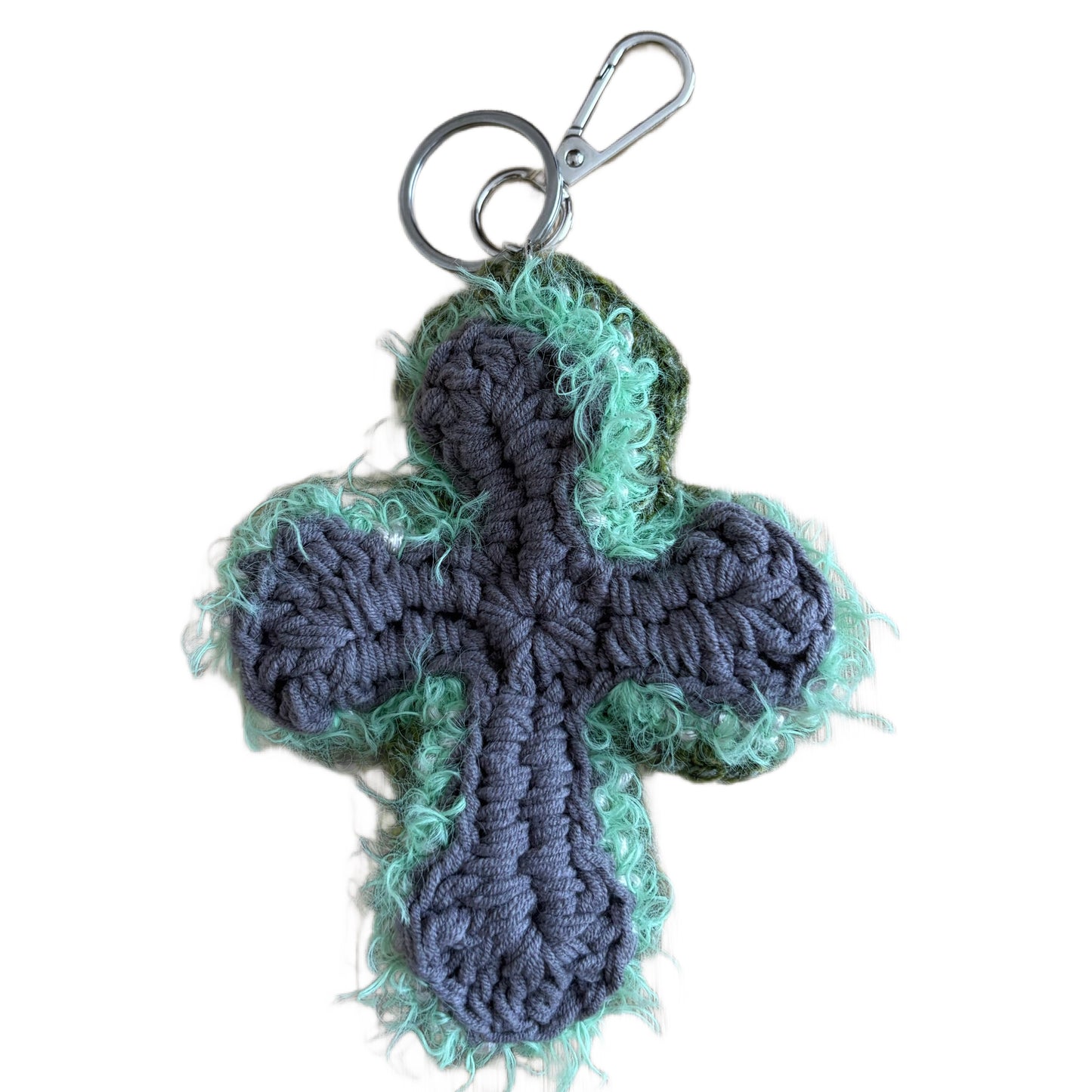 "Y.A.R.N. Collection" 3D Cross Handmade Knit Key Holder(unisex)