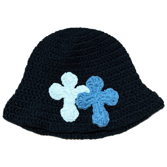 "Y.A.R.N. Collection" 3D double Cross Handmade Knit hat (unisex)