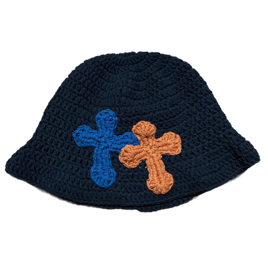 "Y.A.R.N. Collection" 3D double Cross Handmade Knit hat (unisex)