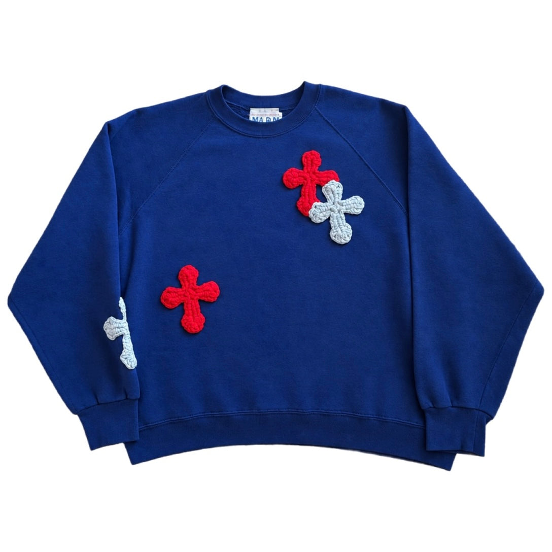 "Y.A.R.N. Collection" 90s made in USA sweat with 6 cross (unisex)