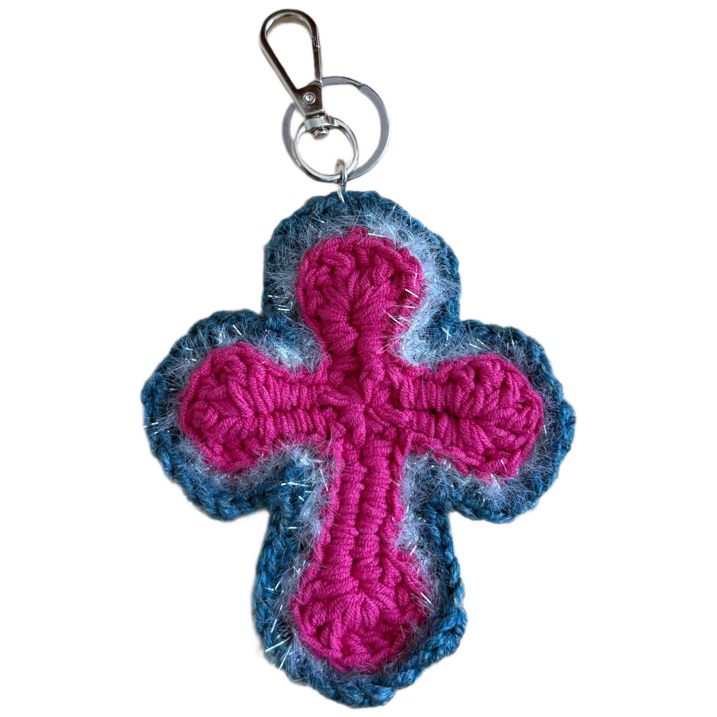 "Y.A.R.N. Collection" 3D Cross Handmade Knit Key Holder(unisex)