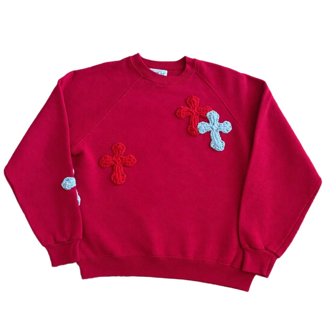 "Y.A.R.N. Collection" 90s made in USA sweat with 6 cross (unisex)